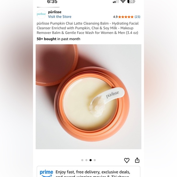 Purlisse Pumpkin Chai Latte Hydrating Cleansing Balm - Picture 3 of 5